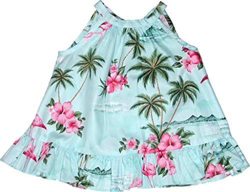 RJC Baby Girls Flamingo Paradise Halter Ruffle Hawaiian 2pc Dress Set